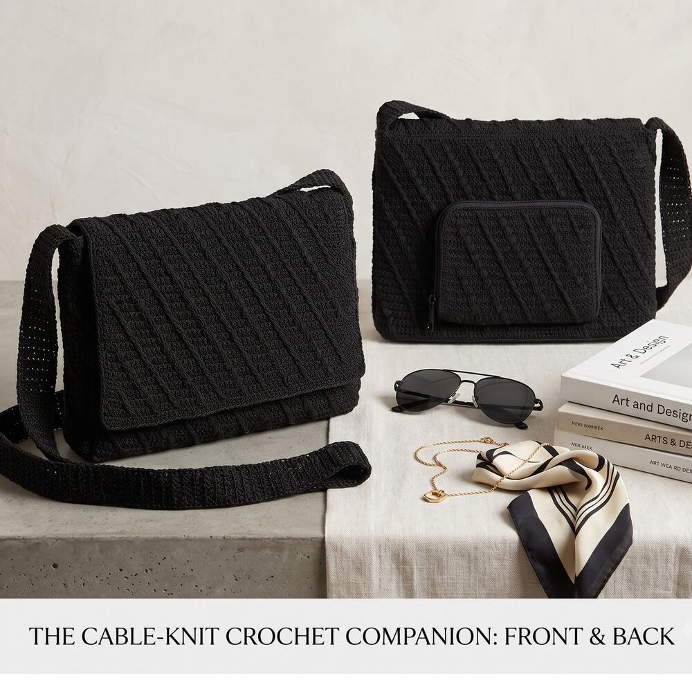 Carlo D'Santi Crochet Black Purse Handbag